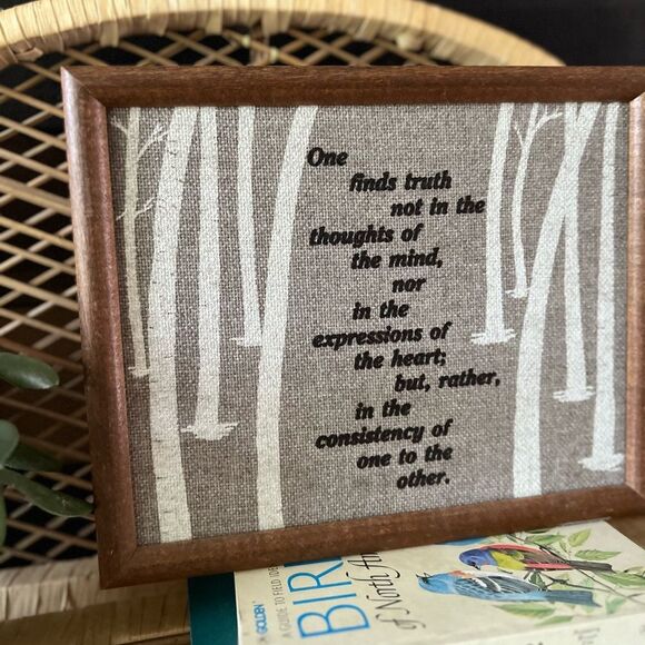 Vintage 1980’s Hand Stitched Wood Framed Qoute - Love Friendship Relationship - Picture 8 of 9